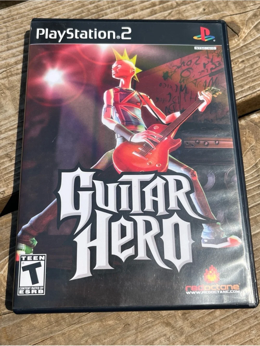 Sony PlayStation 2 Guitar Hero with Red Guitar Artwork